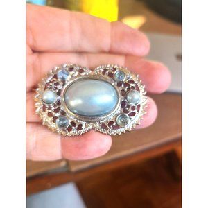 FAUX PEARL CABOCHON PIN